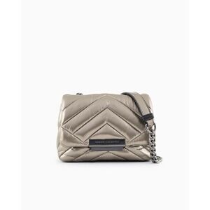 Armani Exchange Quilted Handbag With Chain Strap‎ Crossbody Silver New With Tags